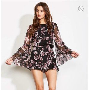 Ali & Jay Long sleeve low back floral romper XS